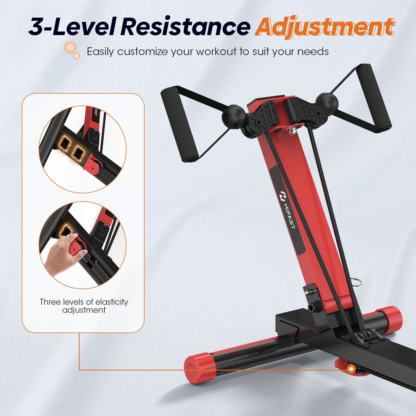 HiFast 4 in 1 Rowing Machines, AB Machine with 3-Level Angle & Adjustable Tension, Foldable AB Crunch Workout Machine for Home & Gym Use