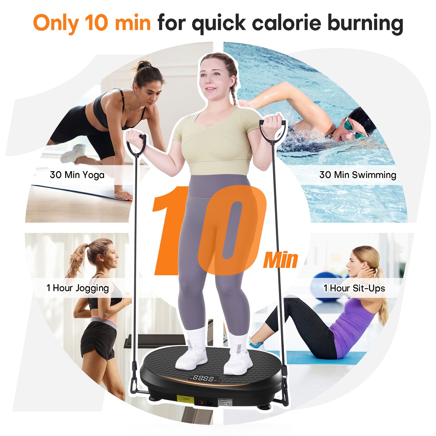 Curved Vibration Plate Exercise Machine, Full Body Vibration Plate for Lymphatic Drainage Weight Loss, 9 Auto Modes and 120 Adjustable Speeds, 400Lbs Capacity Vibration Plate Machine for Home (Black)