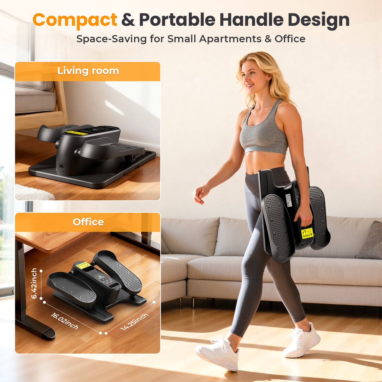 Under Desk Elliptical Machine, Ellipse Leg Exerciser as Seen on TV for Seniors with Remote Control & 12 Manual & Auto Mode, Low-Impact Quiet Portable Electric Seated Pedal Exerciser for Home Office