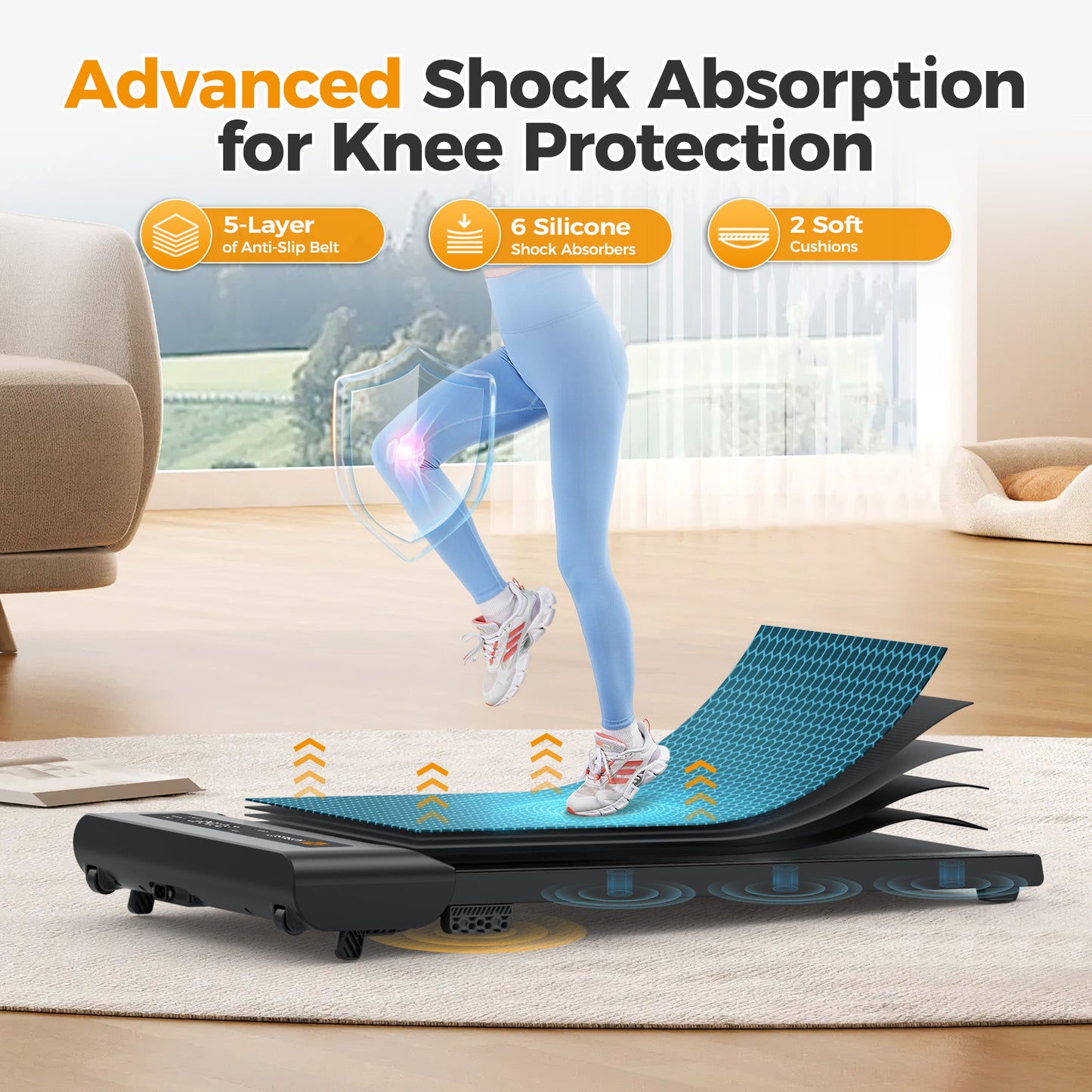 HiFast Walking Pad, Under Desk Treadmill with Incline, 300 Lbs Capacity Portable Treadmill for Home Office, 2 in 1 Mini Desk Treadmill with Remote Control, LED Display